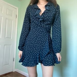 polka dot wrap dress